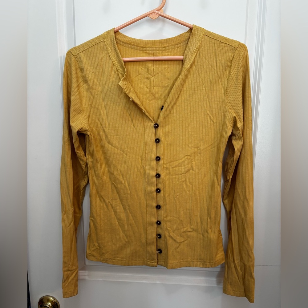 Amazon Mustard Button-Down Women's Shirt